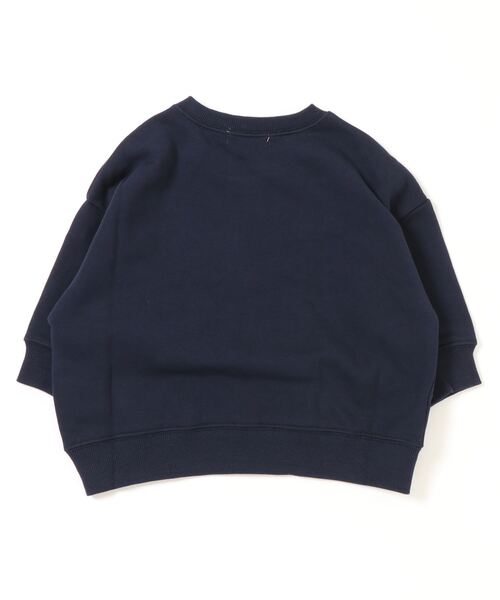 X-girl Stages（エックスガールステージス）の「カレッジロゴトレーナー（スウェット・キッズ・ネイビー/アイボリー/トップグレー・110cm/100cm/120cm/80ｃｍ/90cm/130cm/140cm）」の4枚目の写真