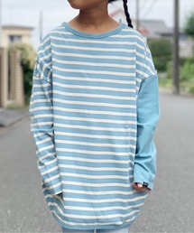 GROOVY COLORS/グルービーカラーズ テンジクボーダー BALLOON TEE バルーン ボーダーTシャツ オーバーサイズ