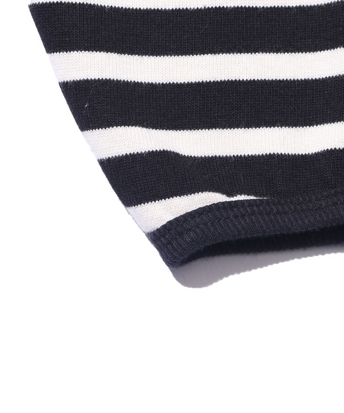 GROOVY COLORS（グルービーカラーズ）の「GROOVY COLORS/グルービーカラーズ テンジクボーダー BALLOON TEE バルーン ボーダーTシャツ オーバーサイズ（Tシャツ/カットソー・キッズ・ホワイト×ブラック/ブルー系その他・140/130）」の7枚目の写真