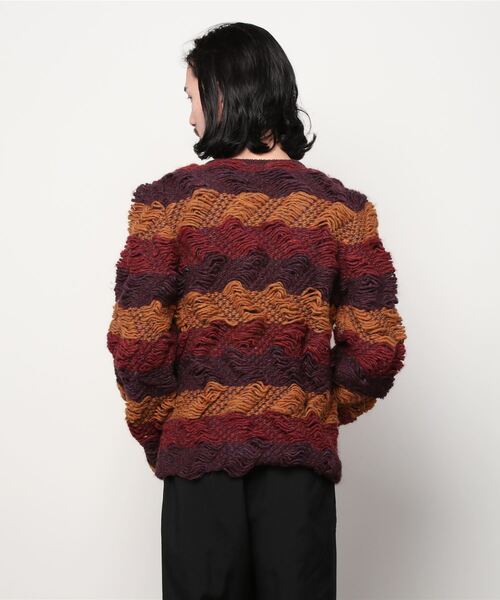 FRANK LEDER（フランクリーダー）の「FRANKLEDER/フランクリーダー/JANKER(ﾆｯﾄｶｰﾃﾞｨｶﾞﾝ)（カーディガン/ボレロ・メンズ・パープル/カーキ・MEDIUM）」の4枚目の写真