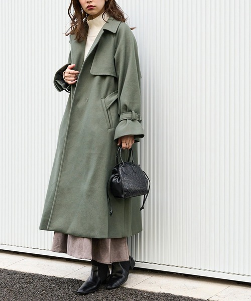 natural couture(ナチュラルクチュール)の「【WEB限定カラー有り】スタンドカラー2WAYおしゃれコート(チェスターコート・レディース・ライトグレー/グリーン/その他2/チャコールグレー/その他1/グレイッシュベージュ・FREE)」の5枚目の写真