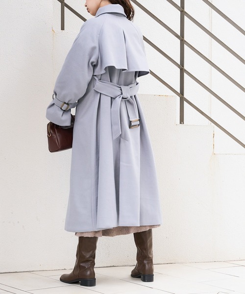 natural couture(ナチュラルクチュール)の「【WEB限定カラー有り】スタンドカラー2WAYおしゃれコート(チェスターコート・レディース・ライトグレー/グリーン/その他2/チャコールグレー/その他1/グレイッシュベージュ・FREE)」の13枚目の写真