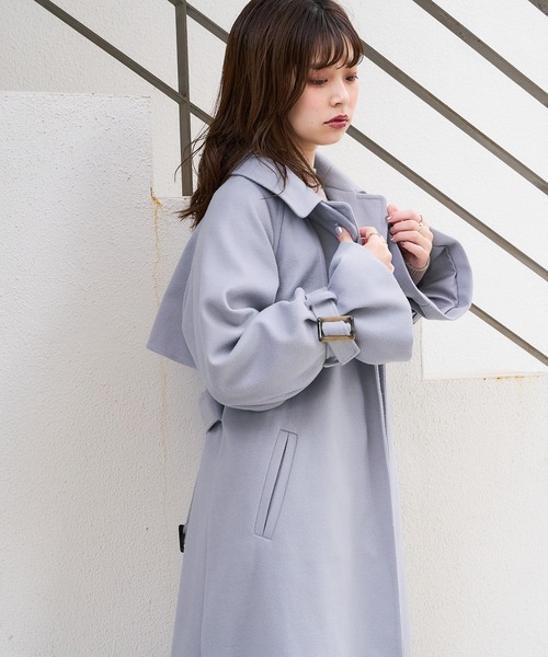 natural couture(ナチュラルクチュール)の「【WEB限定カラー有り】スタンドカラー2WAYおしゃれコート(チェスターコート・レディース・ライトグレー/グリーン/その他2/チャコールグレー/その他1/グレイッシュベージュ・FREE)」の9枚目の写真