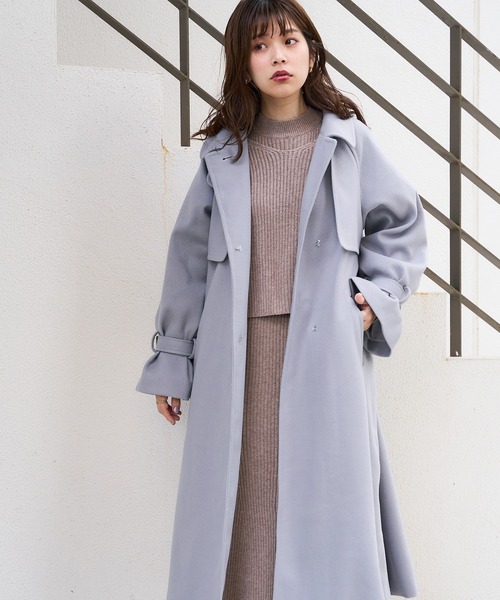 natural couture(ナチュラルクチュール)の「【WEB限定カラー有り】スタンドカラー2WAYおしゃれコート(チェスターコート・レディース・ライトグレー/グリーン/その他2/チャコールグレー/その他1/グレイッシュベージュ・FREE)」の11枚目の写真