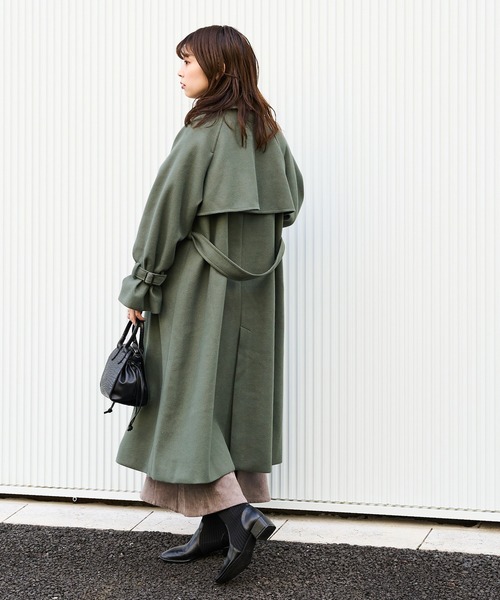 natural couture(ナチュラルクチュール)の「【WEB限定カラー有り】スタンドカラー2WAYおしゃれコート(チェスターコート・レディース・ライトグレー/グリーン/その他2/チャコールグレー/その他1/グレイッシュベージュ・FREE)」の16枚目の写真