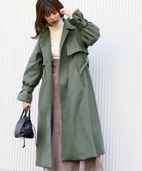 natural couture(ナチュラルクチュール)の「【WEB限定カラー有り】スタンドカラー2WAYおしゃれコート(チェスターコート・レディース・ライトグレー/グリーン/その他2/チャコールグレー/その他1/グレイッシュベージュ・FREE)」の14枚目の写真