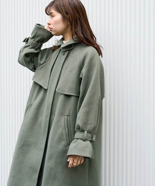 natural couture(ナチュラルクチュール)の「【WEB限定カラー有り】スタンドカラー2WAYおしゃれコート(チェスターコート・レディース・ライトグレー/グリーン/その他2/チャコールグレー/その他1/グレイッシュベージュ・FREE)」の19枚目の写真