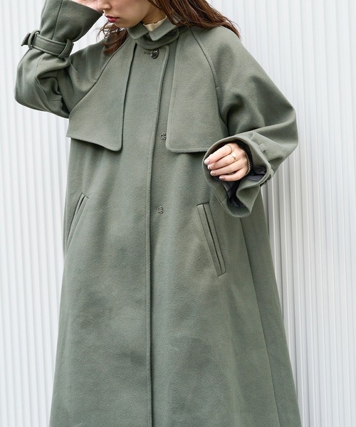 natural couture(ナチュラルクチュール)の「【WEB限定カラー有り】スタンドカラー2WAYおしゃれコート(チェスターコート・レディース・ライトグレー/グリーン/その他2/チャコールグレー/その他1/グレイッシュベージュ・FREE)」の20枚目の写真