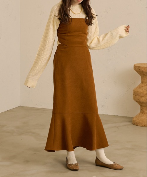 Ambre Neige（アンブルネージュ）の「マルチウェイマーメイドスカート／【WEB/EC限定商品】（サロペット/オーバーオール・レディース・ダークブラウン/ライトブラウン・FREE）」の6枚目の写真