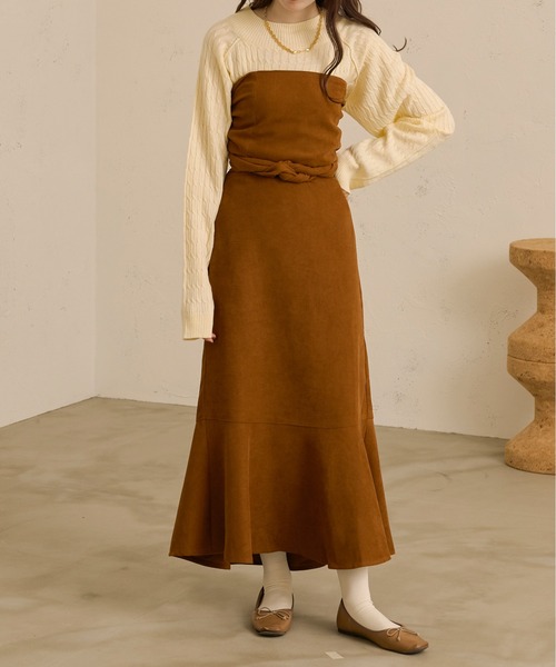 Ambre Neige（アンブルネージュ）の「マルチウェイマーメイドスカート／【WEB/EC限定商品】（サロペット/オーバーオール・レディース・ダークブラウン/ライトブラウン・FREE）」の8枚目の写真