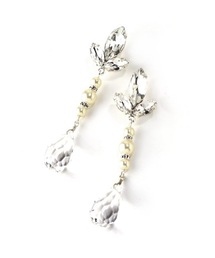 ビジューxアクリルパールロングピアス