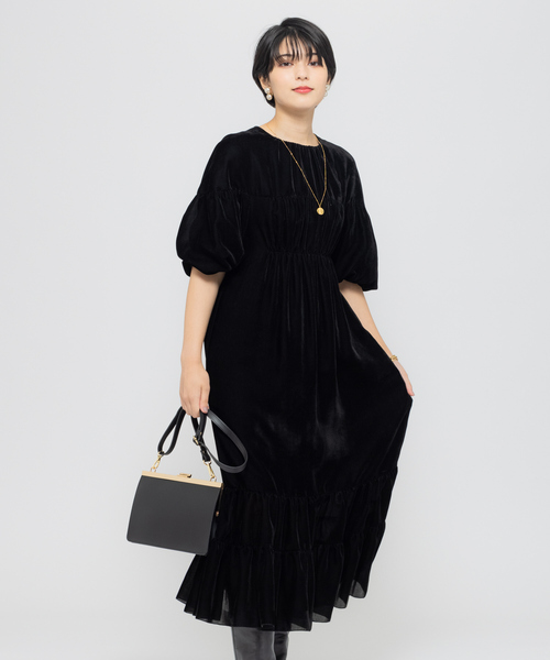 セール ワンピース Rouge ベルベットワンピース ワンピース La Vif ルージュヴィフ のファッション Rouge 販売安い