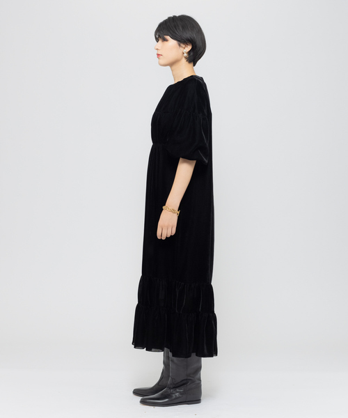 Rouge vif(ルージュヴィフ)の「ベルベットワンピース(ワンピース・レディース・ブラック・フリー)」の5枚目の写真