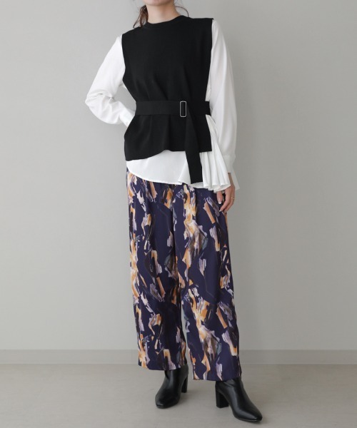 Bou Jeloud(ブージュルード)の「ペイント柄パンツ(その他パンツ・レディース・オフホワイト/ブルー・38)」の10枚目の写真