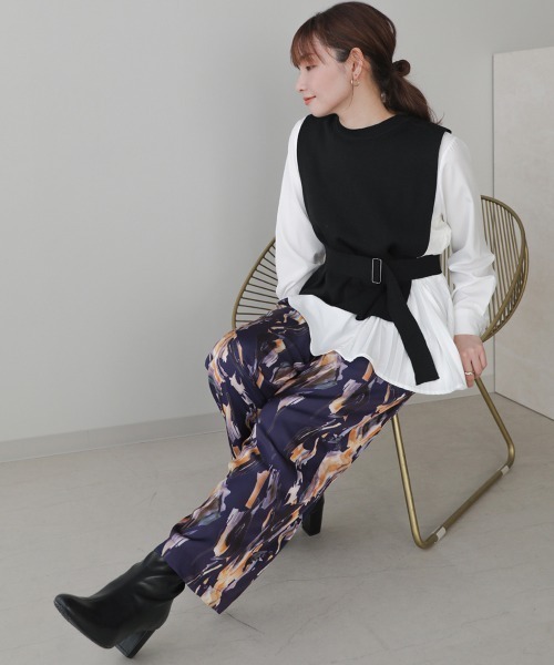 Bou Jeloud(ブージュルード)の「ペイント柄パンツ(その他パンツ・レディース・オフホワイト/ブルー・38)」の18枚目の写真