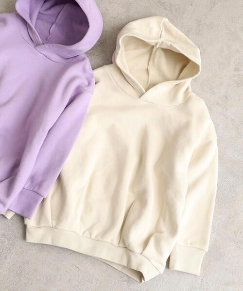 coen(コーエン)の「【coen キッズ】裏起毛チュニックパーカー(パーカー・キッズ・ベージュ/パープル・100/110/120/130)」の2枚目の写真