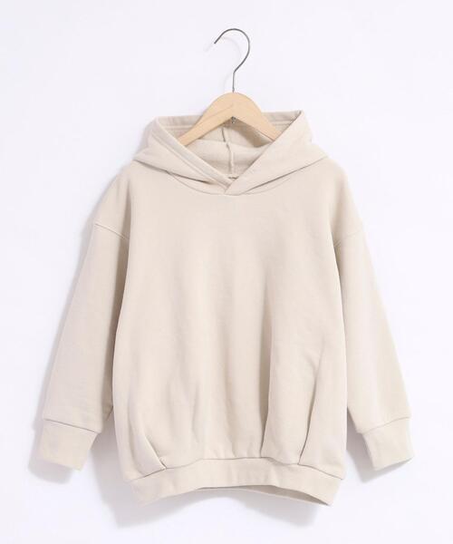 coen(コーエン)の「【coen キッズ】裏起毛チュニックパーカー(パーカー・キッズ・ベージュ/パープル・100/110/120/130)」の3枚目の写真