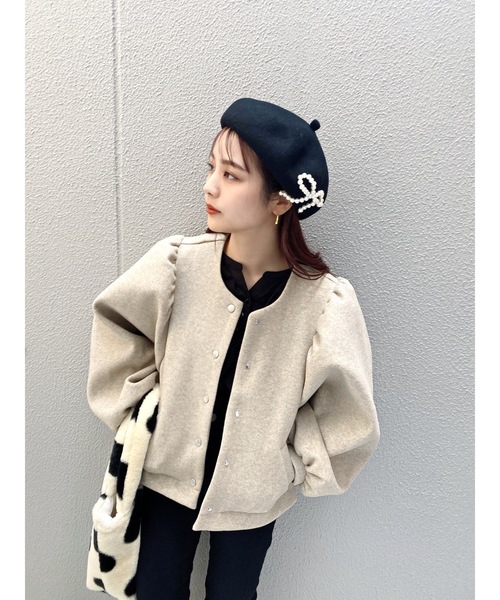 jumelle（ジュメロ）の「パールリボンベレー帽（ハンチング/ベレー帽