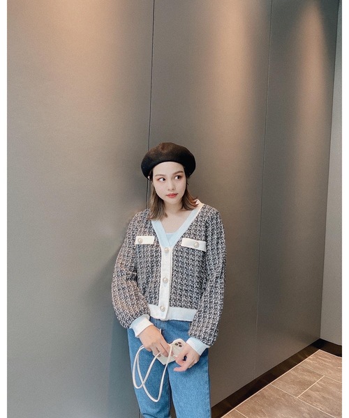 JUMELLE（ジュメロ）の「パールリボンベレー帽（ハンチング/ベレー帽・レディース・ブラック・FREE）」の4枚目の写真