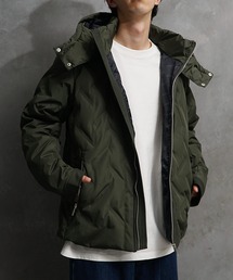 【SOMEDIFF】シームレス中綿ダウンジャケット メンズ フェザー混ブルゾン ブラック系 アウター 春服