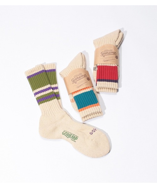 ANONYMOUSISM】GOHEMP/ランダムライン/パイルクルー丈ソックス