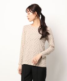 Samansa Mos2 | ベア天竺雪柄クルーネックカットソー(Tシャツ/カットソー)