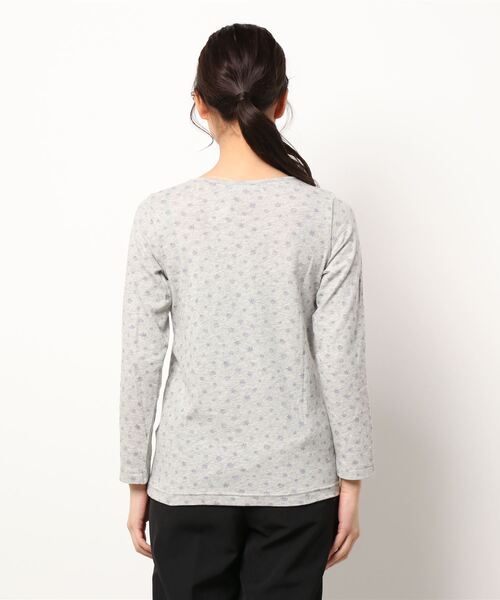 Samansa Mos2（サマンサ モスモス）の「ベア天竺雪柄クルーネックカットソー（Tシャツ/カットソー・レディース・ブラック/ベージュ/グレー/ミント・ﾌﾘ-）」の6枚目の写真