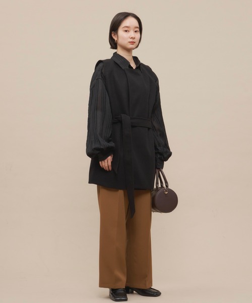 NEUNA（ヌナ）の「ハイウエストスラックスパンツ（スラックス・レディース・チャコールグレー/ブラック/マスタード・SMALL/MEDIUM/LARGE）」の15枚目の写真