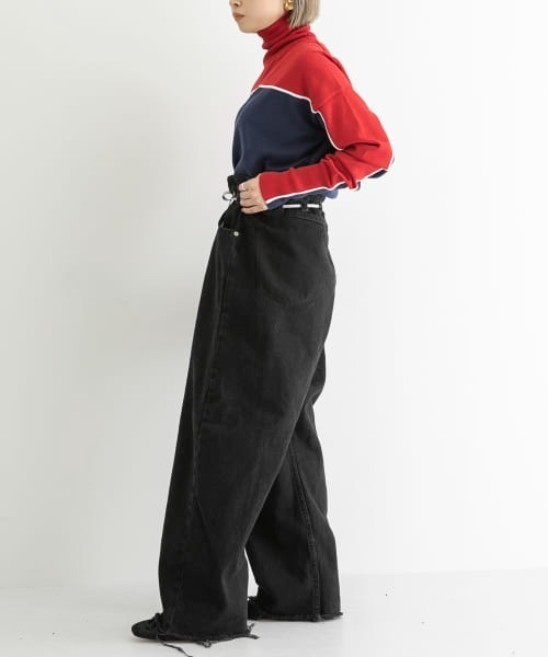 MAISON EUREKA（メゾンエウレカ）の「MAISON EUREKA　STRIPE HIGH NECK SWEATER（ニット/セーター・レディース・レッド/オレンジ系その他・FREE）」の7枚目の写真