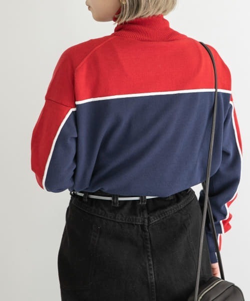 MAISON EUREKA（メゾンエウレカ）の「MAISON EUREKA　STRIPE HIGH NECK SWEATER（ニット/セーター・レディース・レッド/オレンジ系その他・FREE）」の16枚目の写真