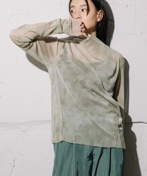 パターンメッシュチュールトップス