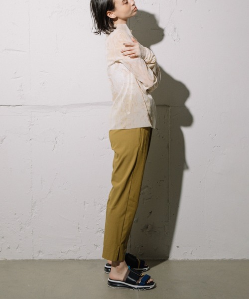 MARECHAL TERRE（マルシャルテル）の「パターンメッシュチュールトップス（Tシャツ/カットソー・レディース・サックスブルー/イエロー/グリーン/モカ・MEDIUM）」の8枚目の写真