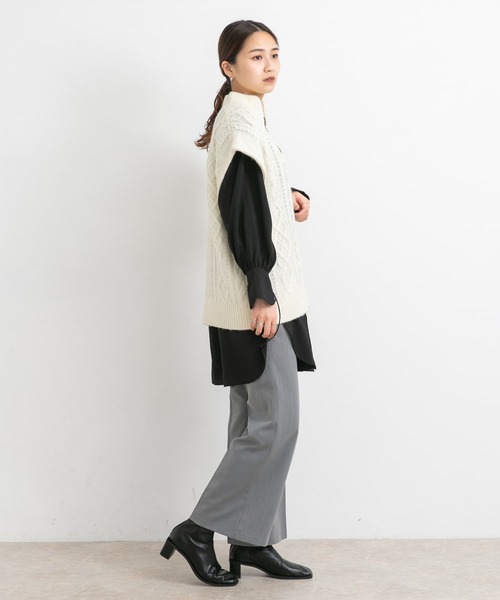 KBF（ケイビーエフ）の「2WAYケーブルルーズニット（ニット/セーター・レディース・ライトベージュ/オフホワイト/ライトブルー・ONE）」の8枚目の写真