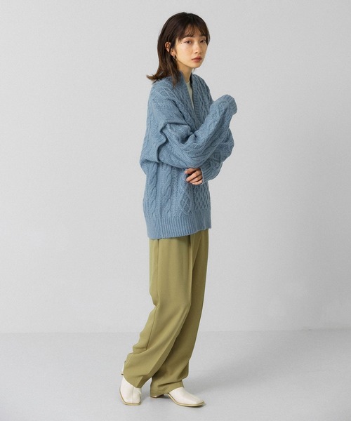 KBF（ケイビーエフ）の「2WAYケーブルルーズニット（ニット/セーター・レディース・ライトベージュ/オフホワイト/ライトブルー・ONE）」の21枚目の写真