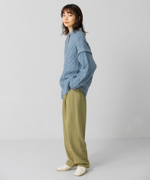 KBF（ケイビーエフ）の「2WAYケーブルルーズニット（ニット/セーター・レディース・ライトベージュ/オフホワイト/ライトブルー・ONE）」の22枚目の写真