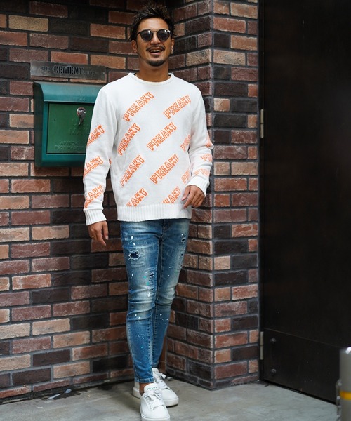 adamsJUGGLER(アダムスジャグラー)の「フリーキーモイエニット(ニット/セーター・メンズ・ホワイト/ブラック・S/M/L/XL)」の3枚目の写真