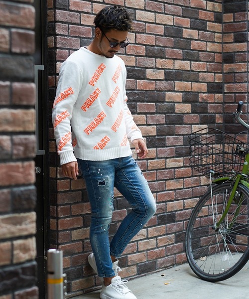 adamsJUGGLER(アダムスジャグラー)の「フリーキーモイエニット(ニット/セーター・メンズ・ホワイト/ブラック・S/M/L/XL)」の4枚目の写真