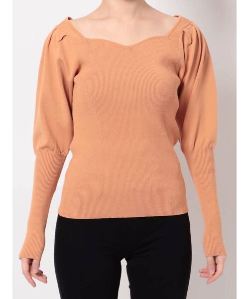 LAGUNAMOON（ラグナムーン）の「パフスリーブビスチェニットプルオーバー（ニット/セーター・レディース・オレンジ/ブルー/アイボリー・FREE）」の14枚目の写真