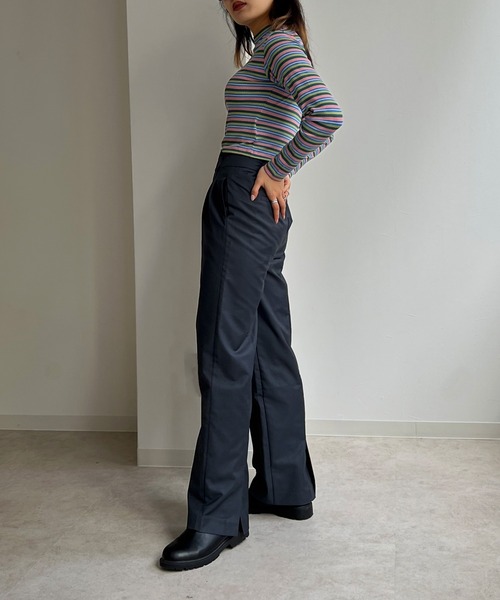 Avvenente（アベネンテ）の「【Avvenente】マルチボーダーロングTシャツ（Tシャツ/カットソー・レディース・ピンク/イエロー/ブルー・FREE）」の16枚目の写真