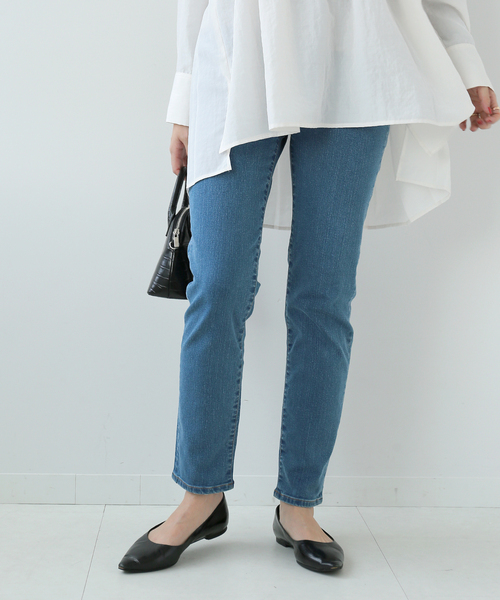 Simplicite（サンプリシテ）の「Natural Friendly Denim スキニーパンツ◆（デニムパンツ・レディース・ライトグレー/ブルー・SMALL/MEDIUM）」の2枚目の写真