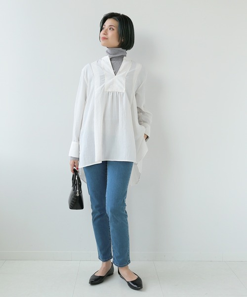 Simplicite（サンプリシテ）の「Natural Friendly Denim スキニーパンツ◆（デニムパンツ・レディース・ライトグレー/ブルー・SMALL/MEDIUM）」の3枚目の写真