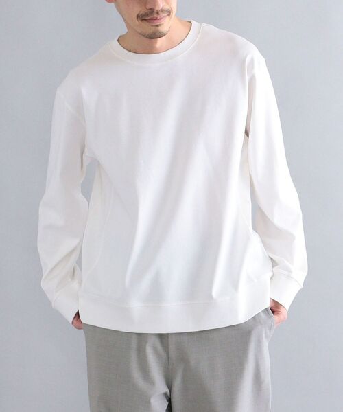 SHIPS（シップス）の「SHIPS: オーバーゲージ フライス ロングスリーブ クルーネックネック Tシャツ (ロンT)（Tシャツ/カットソー・メンズ・ホワイト/ブラック/グレー/ケリー・SMALL/MEDIUM/LARGE/X-LARGE）」の2枚目の写真