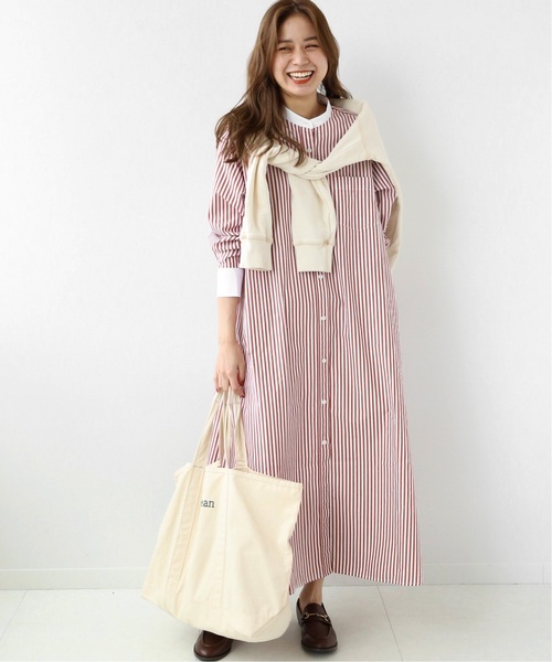 JOURNAL STANDARD relume（ジャーナルスタンダード　レリューム）の「《追加》タイプライタークレリックフレアワンピース◆（シャツワンピース・レディース・レッド/ブルー・FREE）」の10枚目の写真