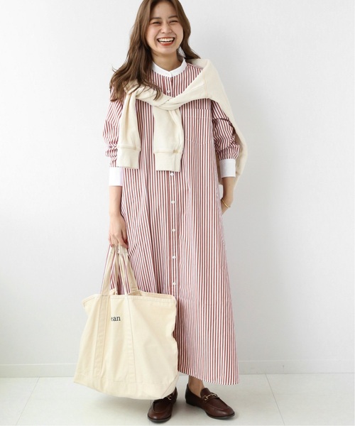 JOURNAL STANDARD relume（ジャーナルスタンダード　レリューム）の「《追加》タイプライタークレリックフレアワンピース◆（シャツワンピース・レディース・レッド/ブルー・FREE）」の11枚目の写真