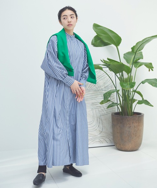 Libra Cue（リブラ キュー）の「ストライプボリュームワンピース（ワンピース・レディース・ピンク/ブルー・FREE）」の6枚目の写真