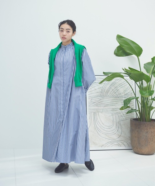 Libra Cue（リブラ キュー）の「ストライプボリュームワンピース（ワンピース・レディース・ピンク/ブルー・FREE）」の7枚目の写真