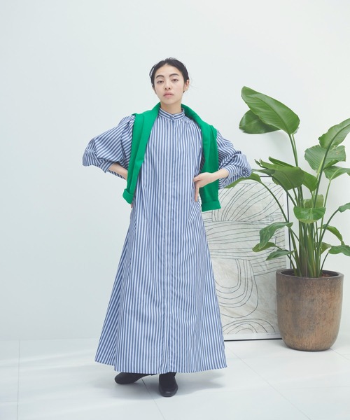 Libra Cue（リブラ キュー）の「ストライプボリュームワンピース（ワンピース・レディース・ピンク/ブルー・FREE）」の8枚目の写真