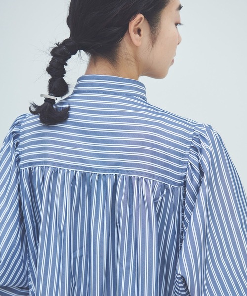 Libra Cue（リブラ キュー）の「ストライプボリュームワンピース（ワンピース・レディース・ピンク/ブルー・FREE）」の14枚目の写真