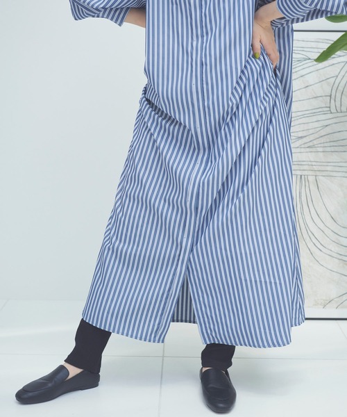 Libra Cue（リブラ キュー）の「ストライプボリュームワンピース（ワンピース・レディース・ピンク/ブルー・FREE）」の10枚目の写真