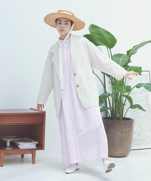 Libra Cue（リブラ キュー）の「ストライプボリュームワンピース（ワンピース・レディース・ピンク/ブルー・FREE）」の17枚目の写真